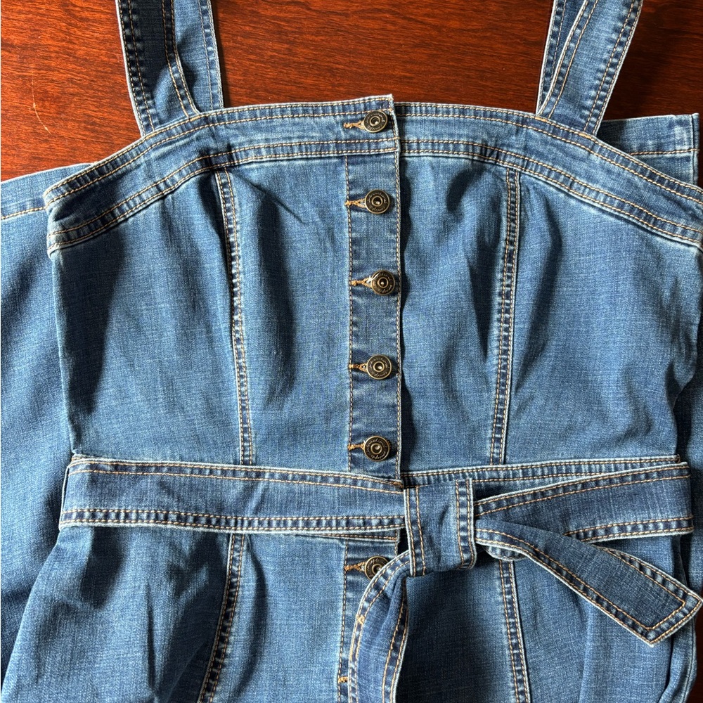 INC International Concepts Blue Denim Button Front Dress